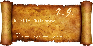 Kuklis Julianna névjegykártya